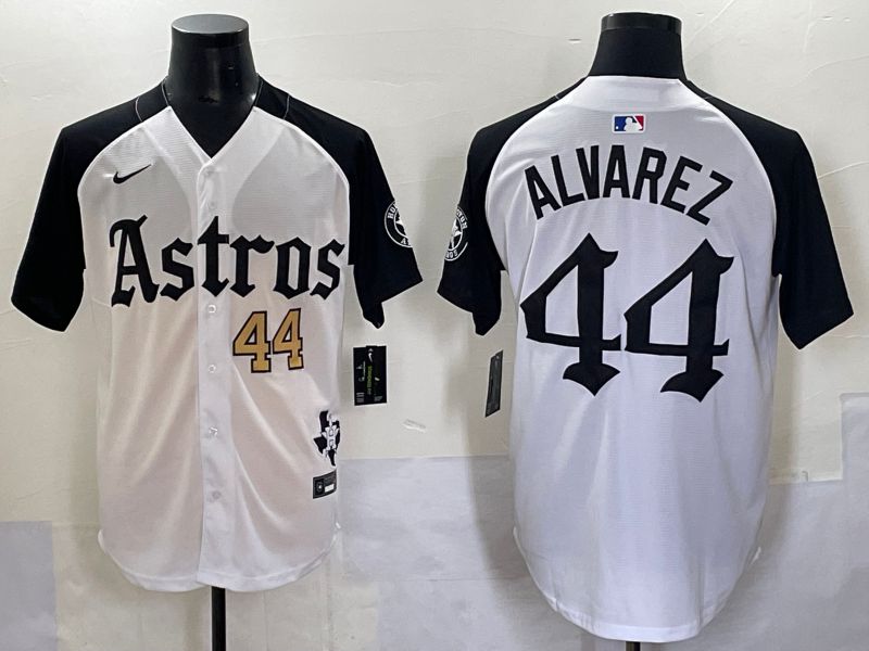 Men 2025 Houston Astros #44 Alvarez White Black Five generations Joint Name Nike MLB Jersey style 4